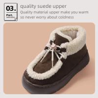 Botas de nieve suales cálidas y antideslizantes con suela gruesa de algodón para mujer, planas de moda, invierno - details 7