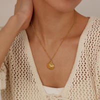 Collar con colgante de concha de viento de playa para mujer, nicho de acero inoxidable, moda de personalidad, viajero - details 8