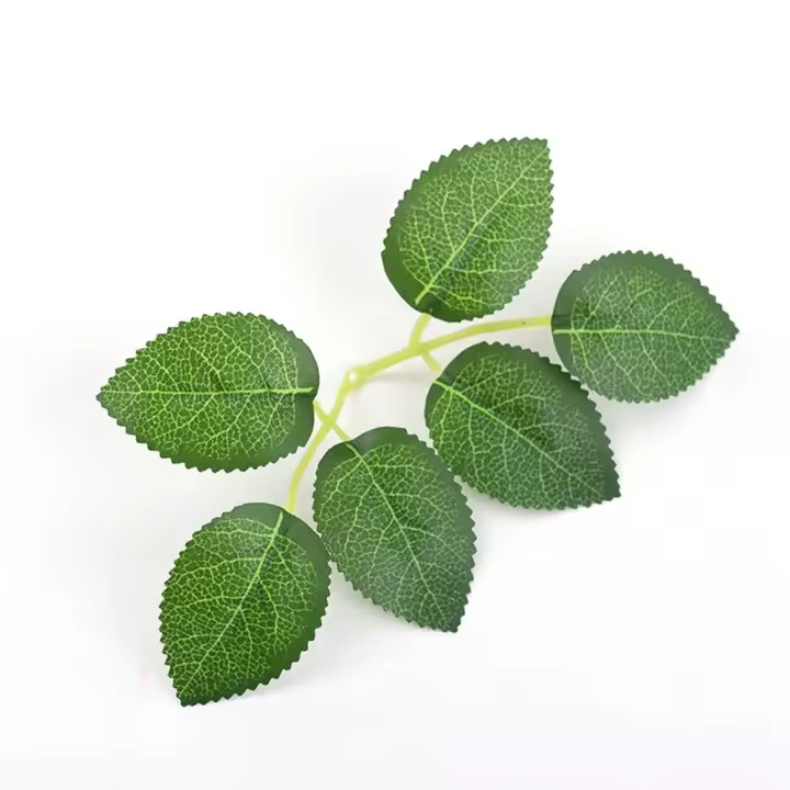 10/50 Uds decoración del hogar flores hojas de rosas artificiales accesorios nupciales hojas verdes plantas falsas - 1