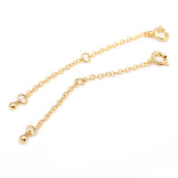 Cadenas de latón de Color dorado de 18K con extremo de gota, cadenas extensibles con cierres redondos de resorte, suministros de joyería Diy de alta calidad para mujer - details 6