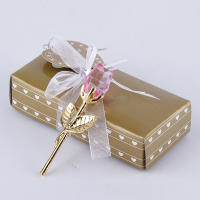 Regalo creativo europeo, varilla de Metal, rosa de cristal, decoración artesanal, regalo de flor simulada para el Día de San Valentín - details 12