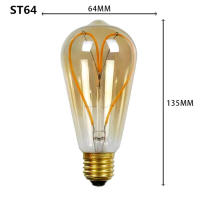 Bombilla LED ST64, G95, G125, 220V, E27, 4W, 8W, regulable, Vintage, filamento en espiral, Blubs, Retro, incandescente, decoración, lámpara, ampolla - details 1