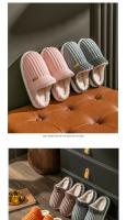 Zapatillas de algodón para mujer, par de interior, hogar cálido, confinamiento, zapatos de pelo arrastre, zapatos de algodón para mujer, invierno - details 16