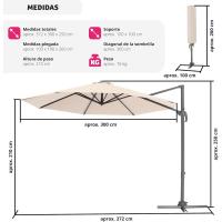 Parasol Ajustable para Protección UV Ventilación Superior Ideal para Jardín, Terraza Exterior, Patio - details 5