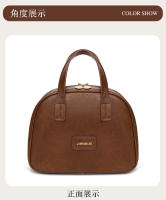Bolsa de maquillaje Vintage de cuero encerado para mujer, gran capacidad, moderna, de alta gama, bolsa de almacenamiento portátil para el cuidado de la piel, novedad de 2025 - details 33