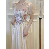 Vestido de Verano de Corto Alzado Estilo Francés de Alta Gama con Cuello Cuadrado - details 2