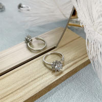 Anillo giratorio de flor de molino de viento con copos de nieve de circonio de cristal a la moda para mujeres y niñas, joyería para fiesta, regalo antiestrés - details 11