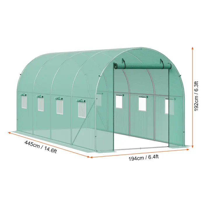 SucceBuy Walk - in Invernadero de túnel, túnel de invernadero Hoop House, casa caliente para plantas con marco de acero galvanizado - 1