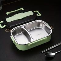 Fiambrera de acero inoxidable, caja Bento, aislamiento grueso, caja de comida rápida para volver a la escuela, 1 ud. - details 3