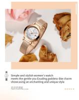 Reloj de lujo para mujer, correa de acero inoxidable, calendario luminoso, resistente al agua, relojes elegantes de moda para mujer - details 2