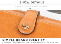 Billeteras largas de piel sintética para mujer, Cartera de marca de alta calidad, monedero clásico con cremallera, a la moda, n - details 14