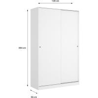 2 Puertas correderas, Natural Y Blanco Brillante, 120x204x50cm - details 16