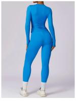 Conjunto de Yoga para Mujeres 2 Piezas Ropa Deportiva Gimnasio Legging Fitness Top Corto de Manga Larga Traje Deportivo Material Exterior Nylon Adecuado para Primavera/Verano - details 3