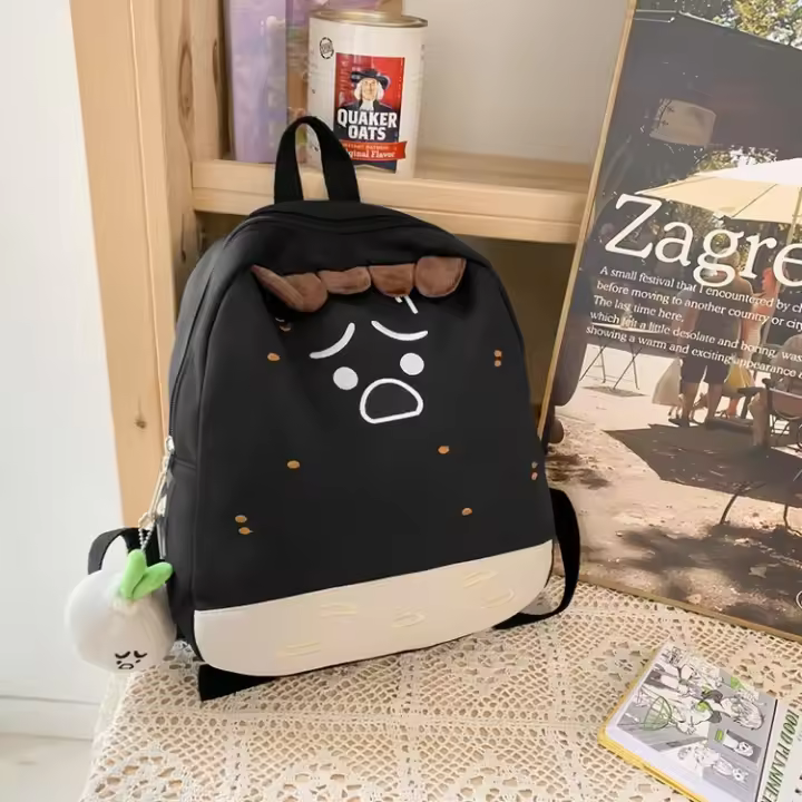 Divertida, chica suave, mochila, estudiante, campus, mochila, universidad, personalidad, mochila escolar, lona - 1