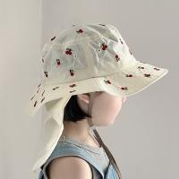 Gorro panamá Kawaii para niños, protección del cuello, bordado de dibujos animados, sombrero para el sol para bebé, protector solar, sombrero de pescador de verano de secado rápido para niñas - details 10