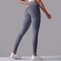Hamidou-Pantalones deportivos sin costuras para mujer, mallas de Yoga de cintura alta, ropa de gimnasio, entrenamiento de glúteos de burbujas, pantalones para correr, Leggings de gimnasio con levantamiento de caderas - details 13