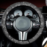 Juego de accesorios de coche para mujer, Kit de funda de asiento transpirable brillante para volante de cristal, 15 piezas - details 1