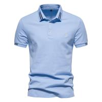 Marca AIOPEON, Polos 100% de algodón para hombre, Polos informales de manga corta de Color sólido para hombre, nueva ropa de verano para hombre - details 1