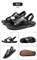 Sandalias de Hombre de Cuero Genuino Comodidad y Frescura en Verano Antideslizantes para Uso Exterior - details 19