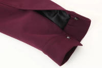 TRAFZA-Conjuntos de ropa de calle para mujer, color rojo vino, cuello redondo, bolsillos con cremallera y pantalones sueltos de cintura alta, trajes de manga larga a la moda para primavera - details 13