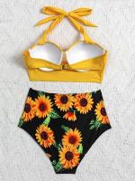 Conjunto de Bikini con realce para mujer, bañador Sexy de cintura alta, traje de baño Floral, ropa de playa 2023 - details 6