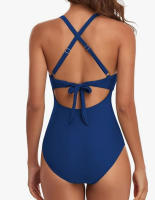 Nueva bolsa suave de una pieza traje de baño cruzado bikini con tirantes en la espalda traje de baño ajustado - details 16