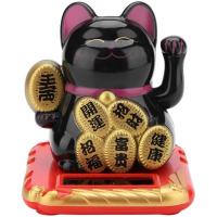 Gato de la Fortuna Decoración de Coche con Energía Solar y Brazo Ondulado - details 1