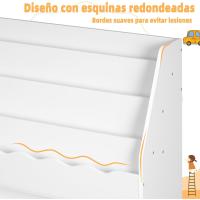 Librería Infantil Blanca Estante de Almacenamiento con 4 Niveles y Compartimentos para Jardín de Infantes y Habitación - details 4
