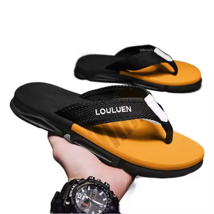 Chanclas para hombres, sandalias, zapatos de playa con punta, tendencia casual de verano, antideslizantes, moda de personalidad, uso al aire libre - 1