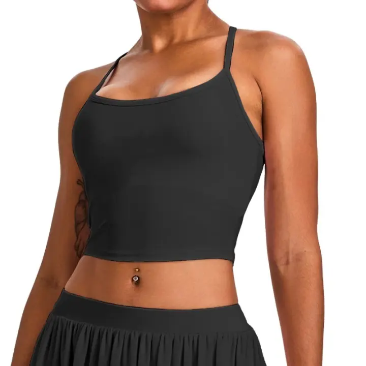Chaleco de yoga crop top sujetador incorporado moda ropa deportiva transpirable - 1