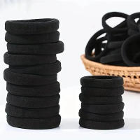 Gomas de Cabelo Elásticas Simples 100pcs Negras Accesorios para Peinados de Cola - details 13