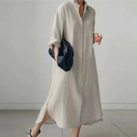 Vestido Casual para Mujer de Manga Larga Falda Irregular con Estilo Solidario y Cuello Suelto - details 11