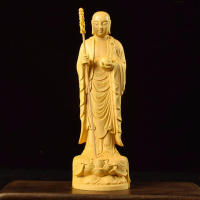 Estación Huangyang Huimu Lotus Land rey tibetano Bodhisattva estatua de Buda ornamento llama retroiluminación Ksitigarbha hogar Zen Living - details 4