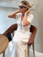 TARUXY-Vestidos largos ajustados de punto para mujer, vestidos largos informales holgados de cintura alta con temperamento elegante para otoño - details 10