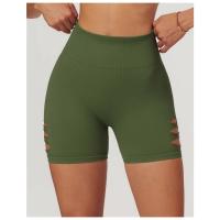 Shorts de yoga de cintura alta sin costuras con efecto levanta glúteos de secado rápido para mujer - details 8