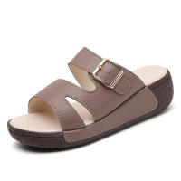 5 sandalias de cuña antideslizantes de verano para mujer, zapatillas informales y cómodas de una palabra - details 2