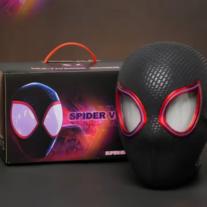 Máscara de Superhéroe SpiderHero Ojos Moving, Diseño de Spiderman Mile Morales - 1