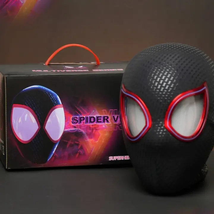 Máscara de Superhéroe SpiderHero Ojos Moving, Diseño de Spiderman Mile Morales - 1