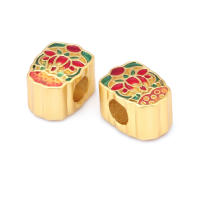 Pulseras de Brass Dorado Mate 4PCS Grande Agujero Abalorios para Hacer Joyas DIY - details 30