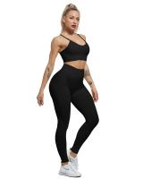 Ilforeemio Medias de entrenamiento para mujer, gimnasio, arrugas en la cadera sin costuras - details 5