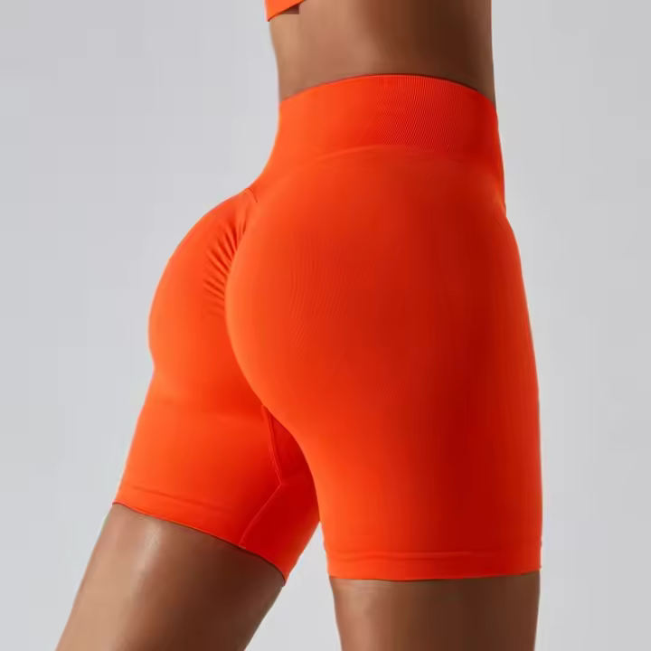 Pantalones cortos de Yoga sin costuras para mujer, mallas deportivas transpirables de secado rápido, de cintura alta, para entrenamiento y gimnasio - 1