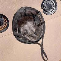 Sombrero de ventilador con panel solar, sombrero de cubo, ala ancha, protección UV, equipo deportivo al aire libre para mujeres, hombres, vacaciones en la playa, - details 4