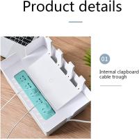 Caja de almacenamiento para enrutador Wifi de doble capa, organizador de cables para enchufe de escritorio, decodificador, artículo, caja de acabado oculta - details 2