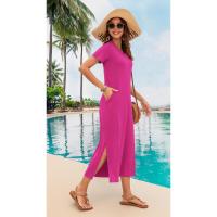 Vestido de Verano 2025 para Mujer Cuello en V, Abertura Lateral, Manga Corta, Tendencia de Moda - details 2