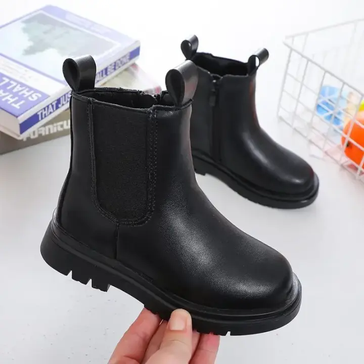Botas de goma antideslizantes para niños y niñas, botas clásicas con cremallera lateral, adecuadas tanto para hombres como para mujeres, otoño e invierno - 1