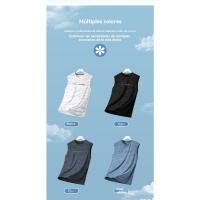 Verano de los hombres 2025 nuevo secado rápido T hielo fresco tejido deportes manga corta cuello redondo correr fitness T - details 10