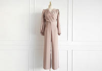 BGTEEVER-monos elegantes de manga larga con cuello en V para mujer, monos sólidos para mujer, Moda de Primavera, cintura delgada, suéteres de pierna ancha para mujer - details 9