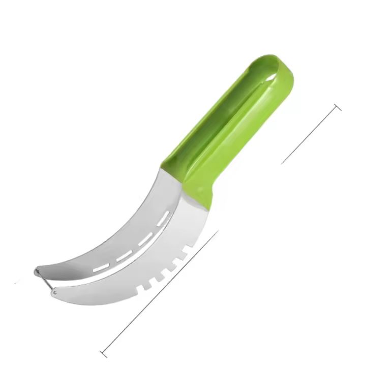 Rebanador de sandía de acero inoxidable, mango de envoltura de plástico, herramienta de corte de fruta antideslizante, Gadget de cocina que no daña las manos, cortador de melón - 1