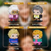 Bloques de construcción 4 en 1 dorados divertidos para niñas, juguetes de Rose Dorothy Blanche Sophia, conjunto de modelos de figuras, regalo coleccionable para fanáticos, niños y adultos - details 2