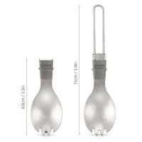 Vajilla plegable de titanio pulido mediano Lixada Spork, utilizada para cenas al aire libre, VIES, camping, mochilas - details 7